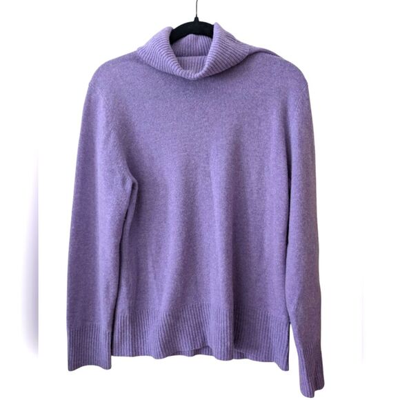 Apt 9 Cashmere Purple Turtleneck Sweater Size Large - Picture 1 of 8